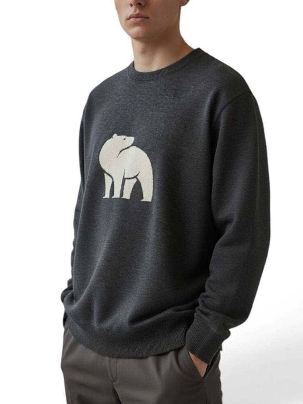 Ponant Polar Bear Pattern Sweatshirt Size M